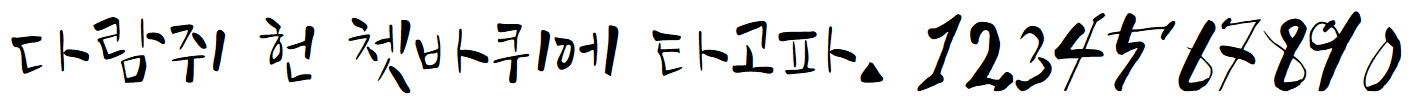 나눔손글씨 대한민국 열사체